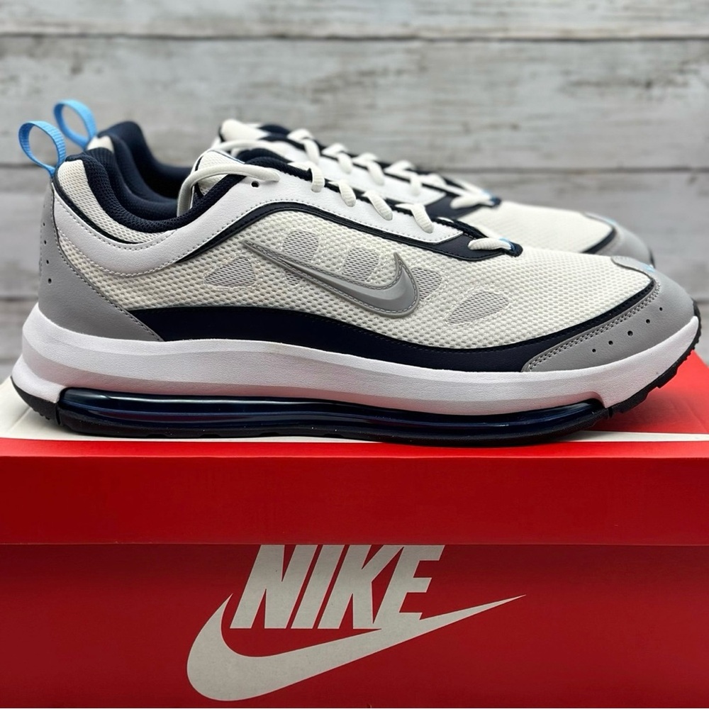 Nike Air Max AP Athletic Sneakers White Blue Gray CU4826-104 Mens New
